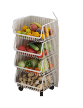 4 Tier Kitchen Movable Storage Shelf